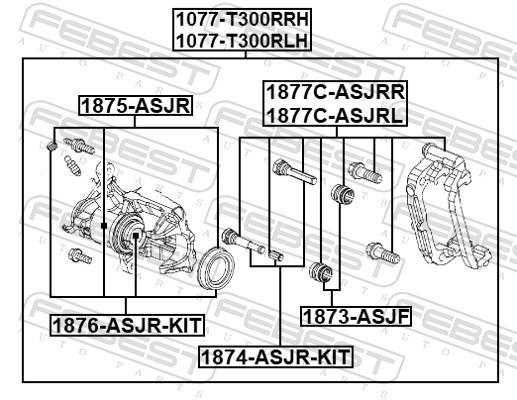 Étrier de frein FEBEST ref. 1077-T300RRH