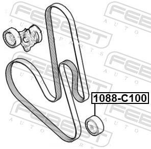 Polea inversión/guía, correa auxiliar servicios FEBEST ref. 1088-C100