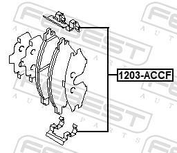 Kit acessórios de pastilhas de travão FEBEST ref. 1203-ACCF