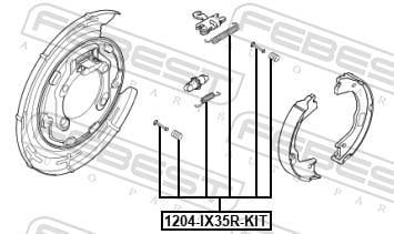 Kit d'accessoires pour mâchoire de frein à tambour FEBEST ref. 1204-IX35R-KIT