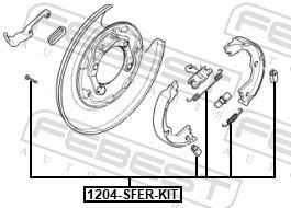 Kit d'accessoires pour mâchoire de frein à tambour FEBEST ref. 1204-SFER-KIT