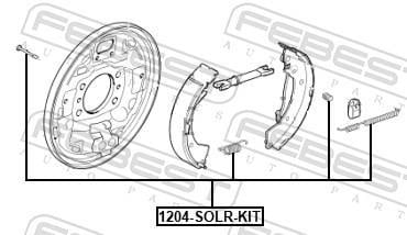 Kit d'accessoires pour mâchoire de frein à tambour FEBEST ref. 1204-SOLR-KIT