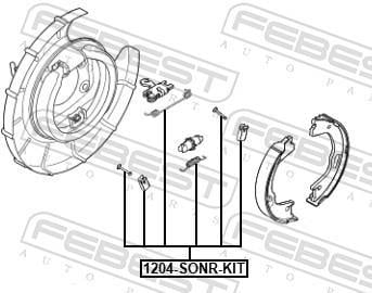 Kit d'accessoires pour mâchoire de frein à tambour FEBEST ref. 1204-SONR-KIT