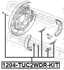 Kit d'accessoires pour mâchoire de frein à tambour FEBEST ref. 1204-TUC2WDR-KIT