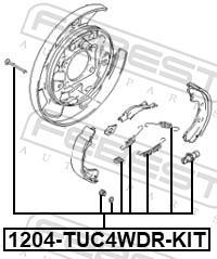 Kit d'accessoires pour mâchoire de frein à tambour FEBEST ref. 1204-TUC4WDR-KIT