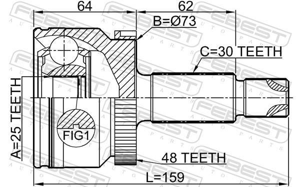 Junta homocinética FEBEST 1210-IX35D7A48