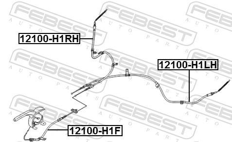 Cabo de freio de estacionamento FEBEST ref. 12100-H1F