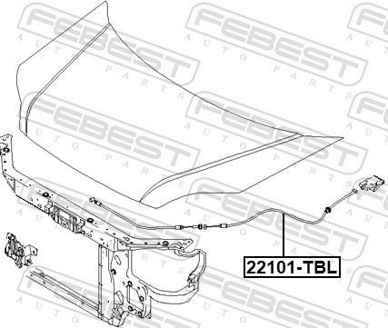 Cable del capó del motor FEBEST ref. 12101-TBL