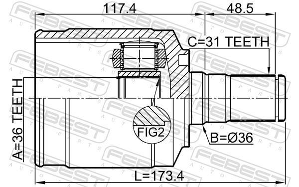 Junta homocinética FEBEST ref. 1211-CM10LH