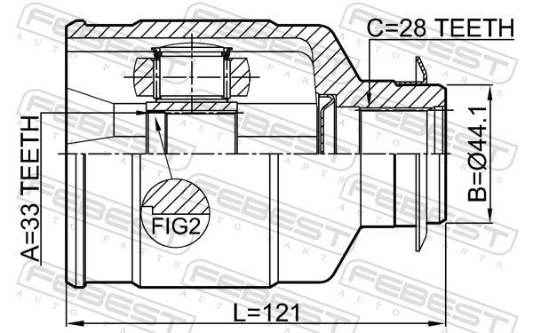 Joint homocinétique, transmission FEBEST 1211-D7RH