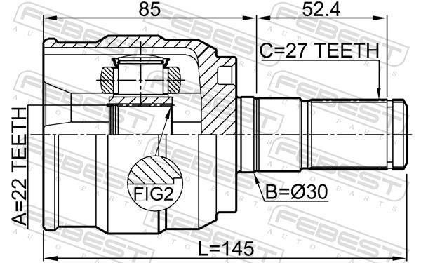 Joint homocinétique, transmission FEBEST ref. 1211-I30ATLH