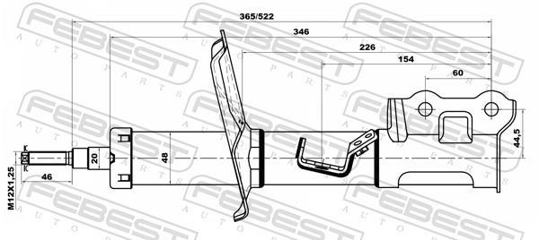 Amortecedor de choques FEBEST ref. 12110-002FL