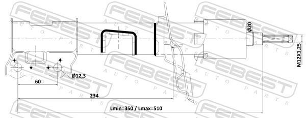 Amortiguador FEBEST ref. 12110-005FL