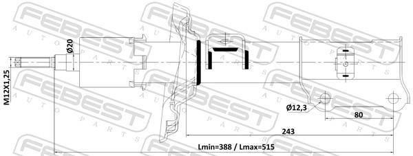 Amortecedor de choques FEBEST ref. 12110-011FL