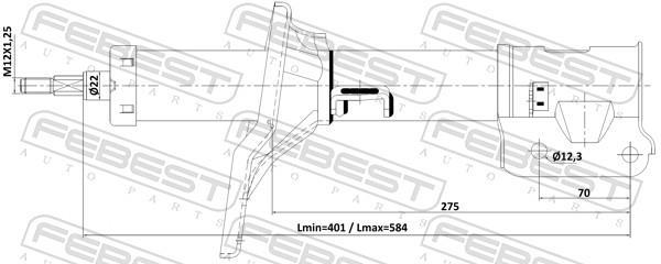 Amortecedor de choques FEBEST ref. 12110-018FL