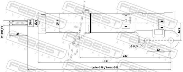 Amortisseur FEBEST ref. 12110-022FL
