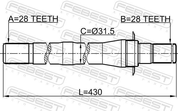 Cardan FEBEST 1212-CM10AT4WD