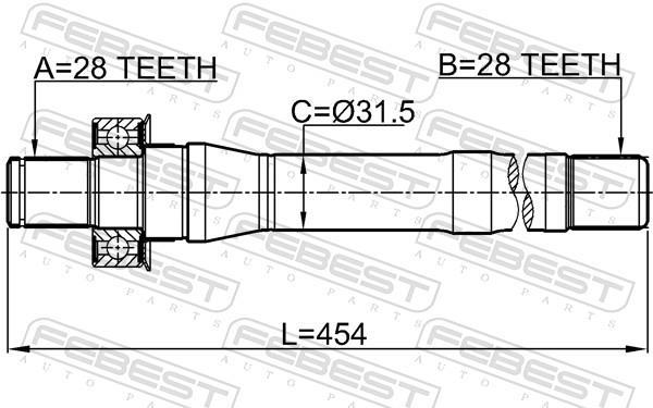 Cardan FEBEST 1212-CMMT4WD