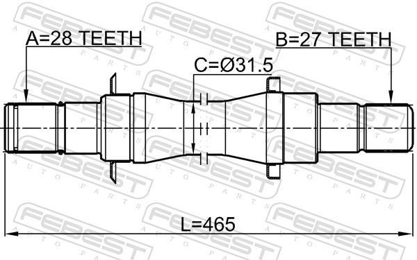 Cardan FEBEST 1212-D716AT4WD