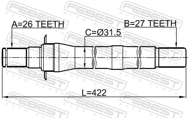 Cardan FEBEST ref. 1212-IX35AT4WD