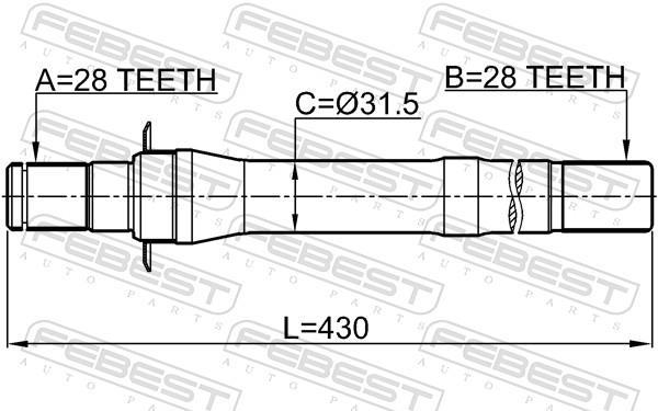 Cardan FEBEST ref. 1212-IX35AT6