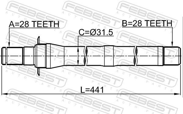 Cardan FEBEST ref. 1212-IX35MT6