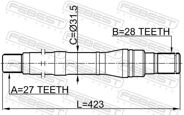 Cardán FEBEST ref. 1212-SFBM