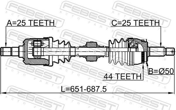 Cardan FEBEST ref. 1214-CAMTLH
