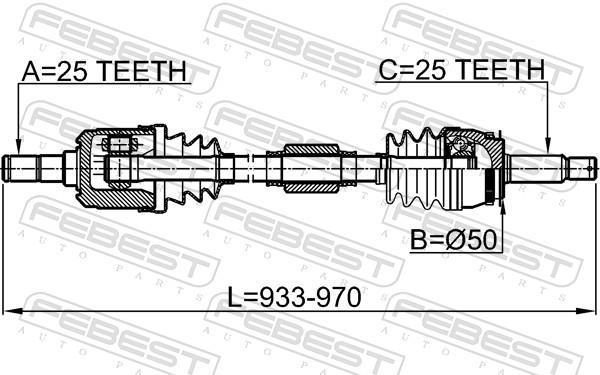 Cardã FEBEST ref. 1214-CAMTRH