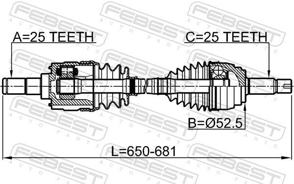 Cardan FEBEST ref. 1214-SOLLH
