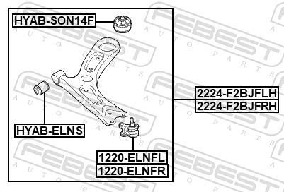 Rotule de suspension (Rotule de pivot) FEBEST 1220-ELNFL