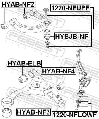 Rotule de suspension (Rotule de pivot) FEBEST ref. 1220-NFLOWF