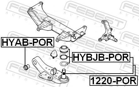 Rotule de suspension (Rotule de pivot) FEBEST ref. 1220-POR
