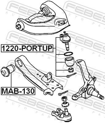 Rotule de suspension (Rotule de pivot) FEBEST 1220-PORTUP