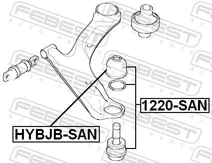 Rotule de suspension (Rotule de pivot) FEBEST ref. 1220-SAN