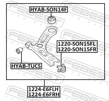 Triangle de suspension FEBEST ref. 1224-E6FLH