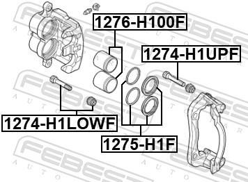 Guide d'étrier de frein FEBEST 1274-H1UPF