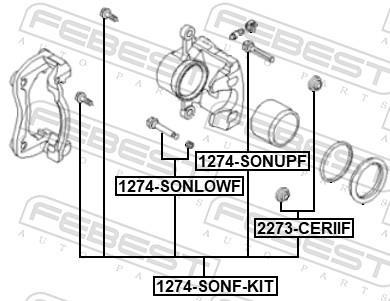 Guide d'étrier de frein FEBEST ref. 1274-SONF-KIT