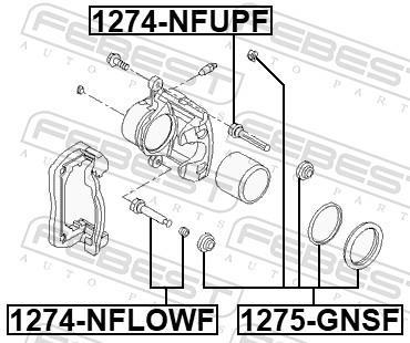 Kit de réparation d'étrier de frein FEBEST ref. 1275-GNSF