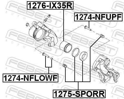 Kit de réparation d'étrier de frein FEBEST 1275-SPORR