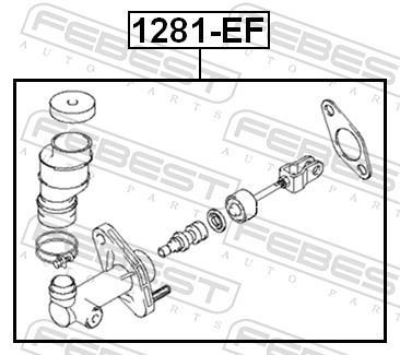 Emetteur d'embrayage (Cylindre émetteur de débrayage) FEBEST ref. 1281-EF