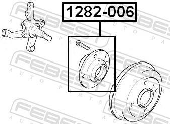 Moyeu de roue (Roulement de roue) FEBEST ref. 1282-006