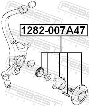 Moyeu de roue (Roulement de roue) FEBEST ref. 1282-007A47