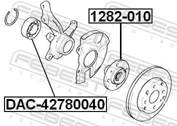 Moyeu de roue (Roulement de roue) FEBEST ref. 1282-010
