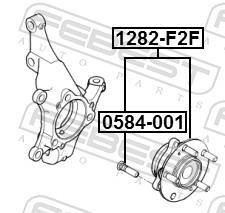 Moyeu de roue (Roulement de roue) FEBEST 1282-F2F