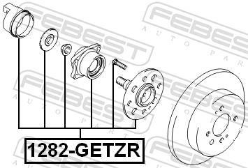Moyeu de roue (Roulement de roue) FEBEST 1282-GETZR