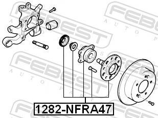 Moyeu de roue (Roulement de roue) FEBEST 1282-NFRA47