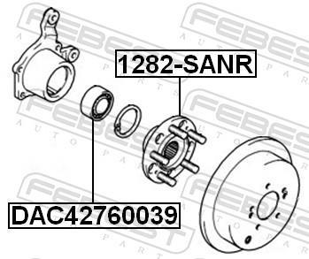 Moyeu de roue (Roulement de roue) FEBEST ref. 1282-SANR