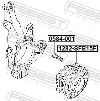 Moyeu de roue (Roulement de roue) FEBEST ref. 1282-SFE15F