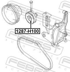 Rolo tensor da correia trapezoidal estriada FEBEST ref. 1287-H100